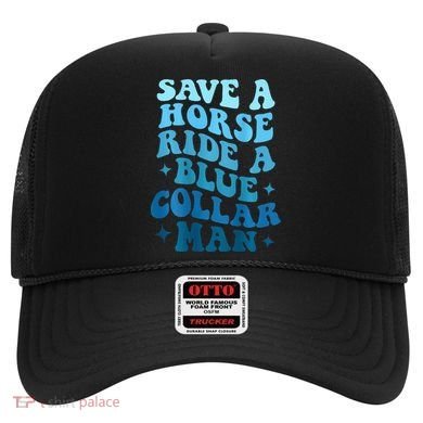 Retro Groovy Save A Horse Ride A Blue Collar Man Hat