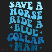 Retro Groovy Save A Horse Ride A Blue Collar Man Hat thumb 2
