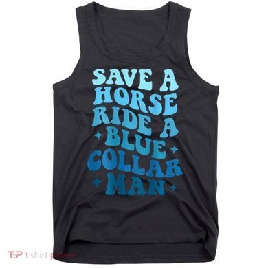 Retro Groovy Save A Horse Ride A Blue Collar Man Tank Top