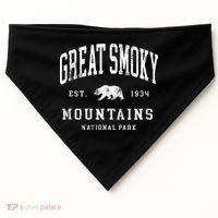 Retro Great Smoky Mountains National Park Hiking USA-Made Doggie Bandana thumb 0