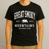 Retro Great Smoky Mountains National Park Hiking T-Shirt thumb 3
