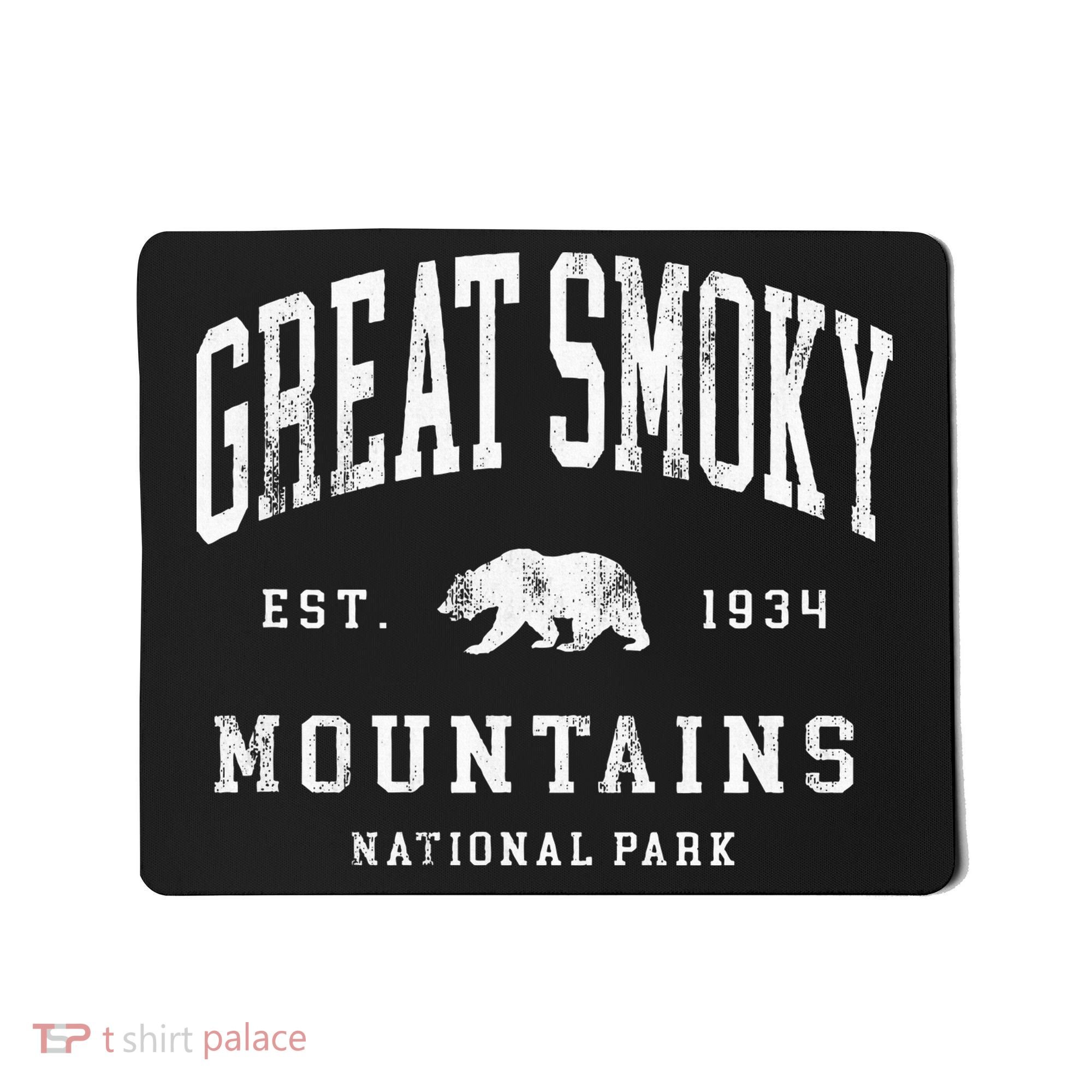 Retro Great Smoky Mountains National Park Hiking Mousepad