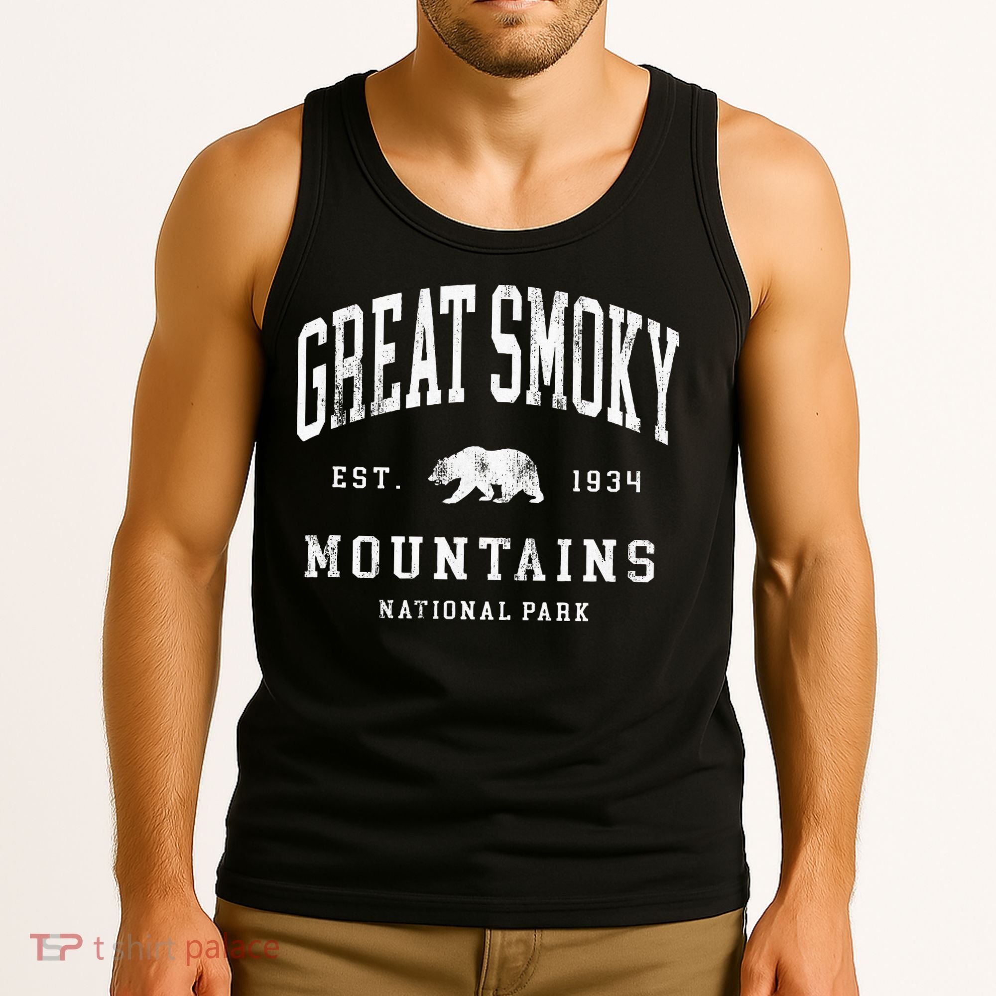 Retro Great Smoky Mountains National Park Hiking Tank Top