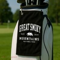 Retro Great Smoky Mountains National Park Hiking Golf Towel thumb 2