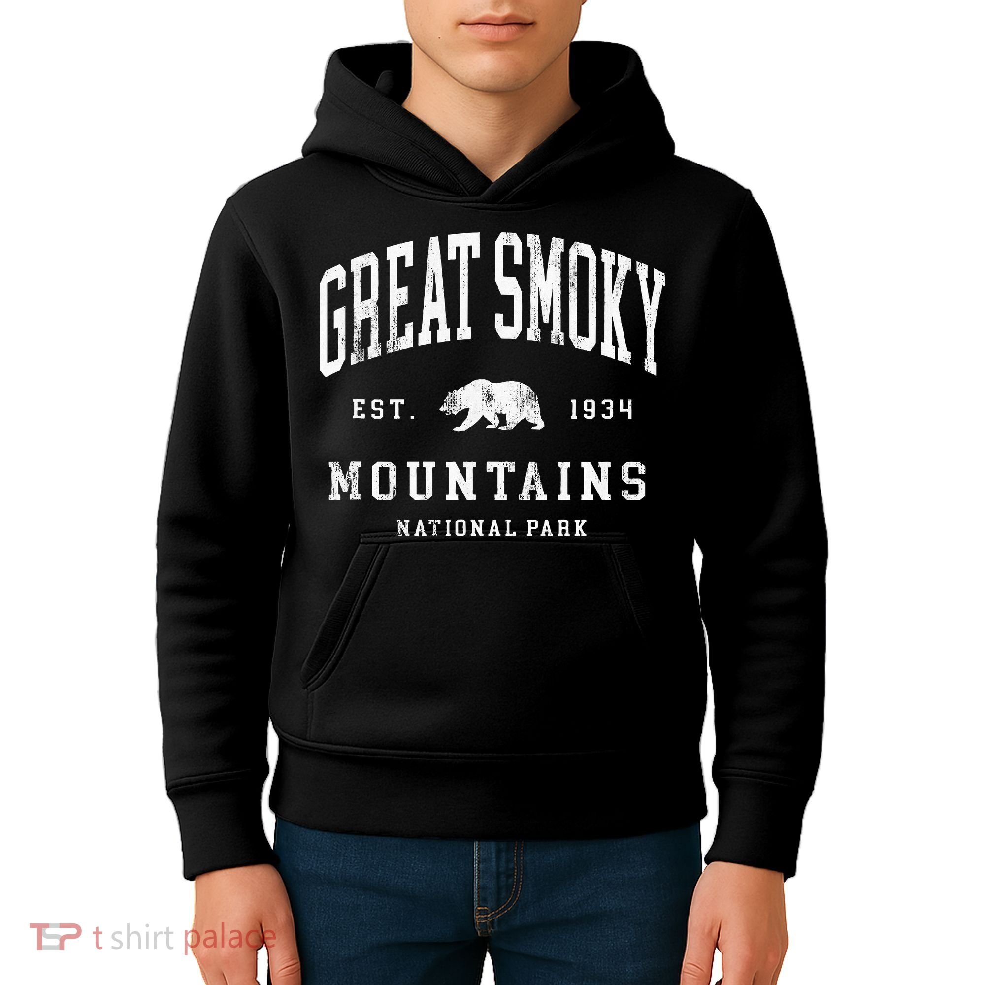 Retro Great Smoky Mountains National Park Hiking Kids Hoodie