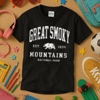 Retro Great Smoky Mountains National Park Hiking Kids T-Shirt thumb 3