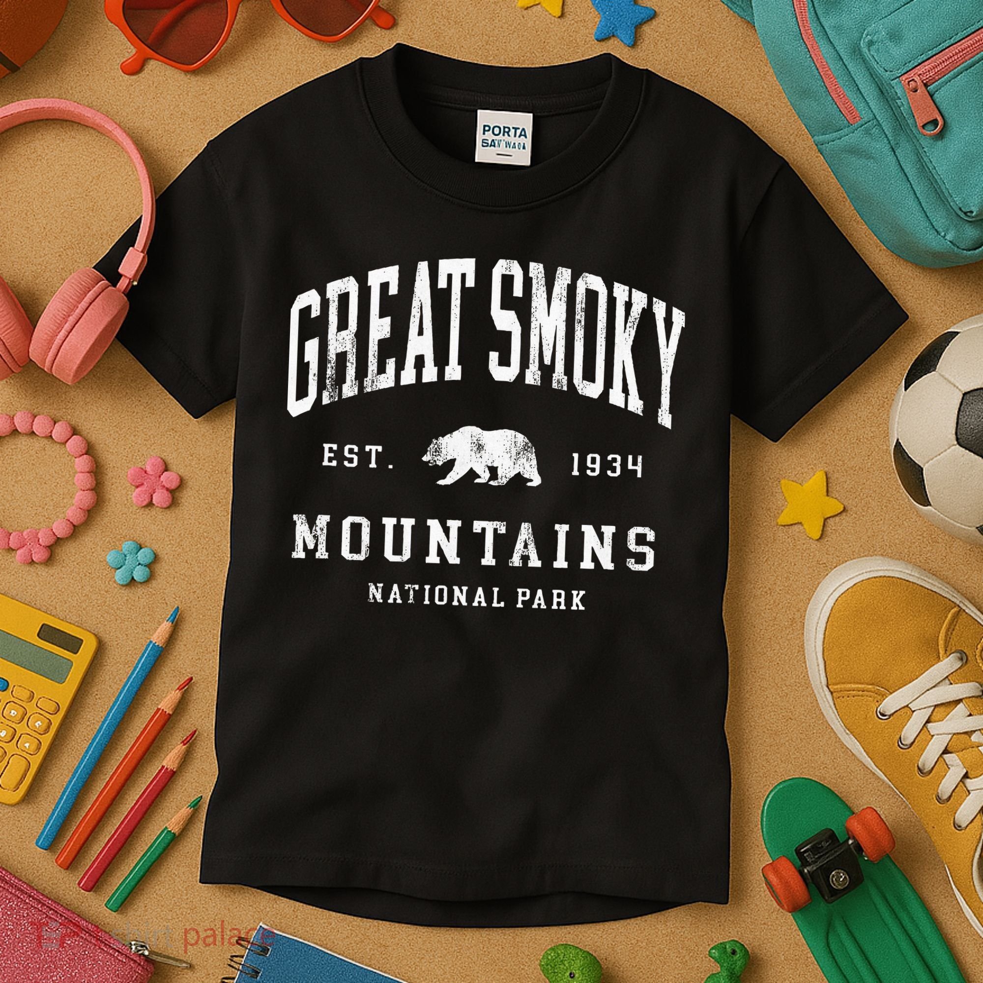 Retro Great Smoky Mountains National Park Hiking Kids T-Shirt