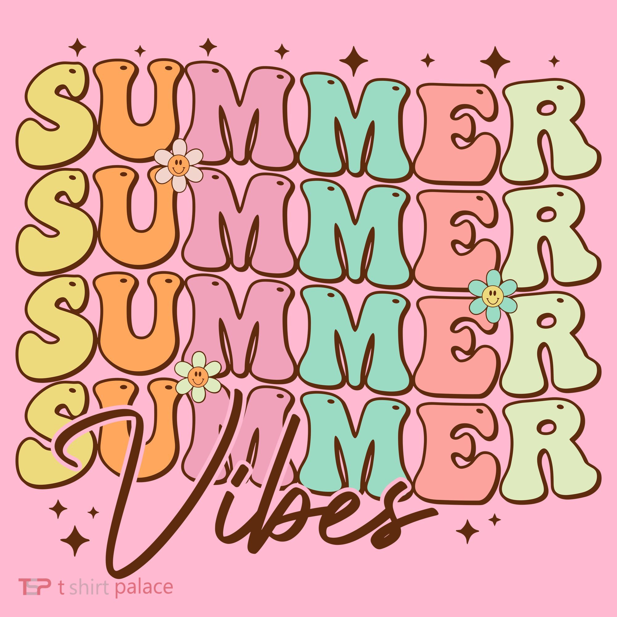 Retro Groovy Summer Vibes For  Summer Vacation Coaster