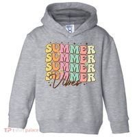 Retro Groovy Summer Vibes For  Summer Vacation Toddler Hoodie thumb 0