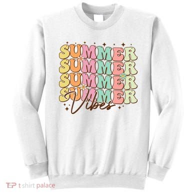 Retro Groovy Summer Vibes For  Summer Vacation Sweatshirt