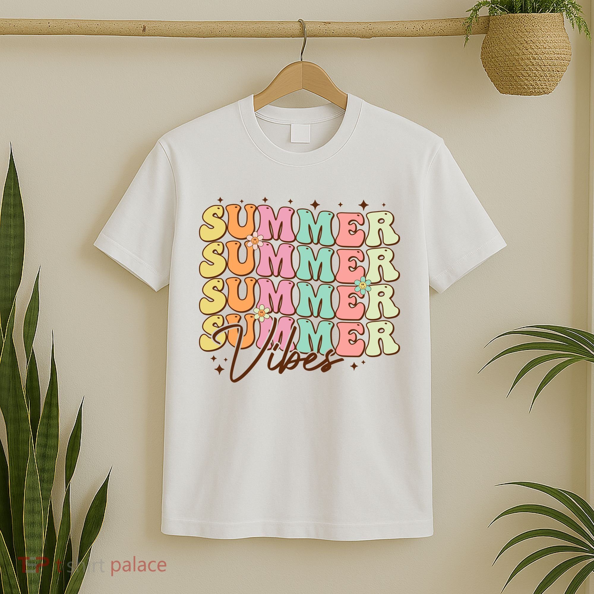 Retro Groovy Summer Vibes For  Summer Vacation T-Shirt