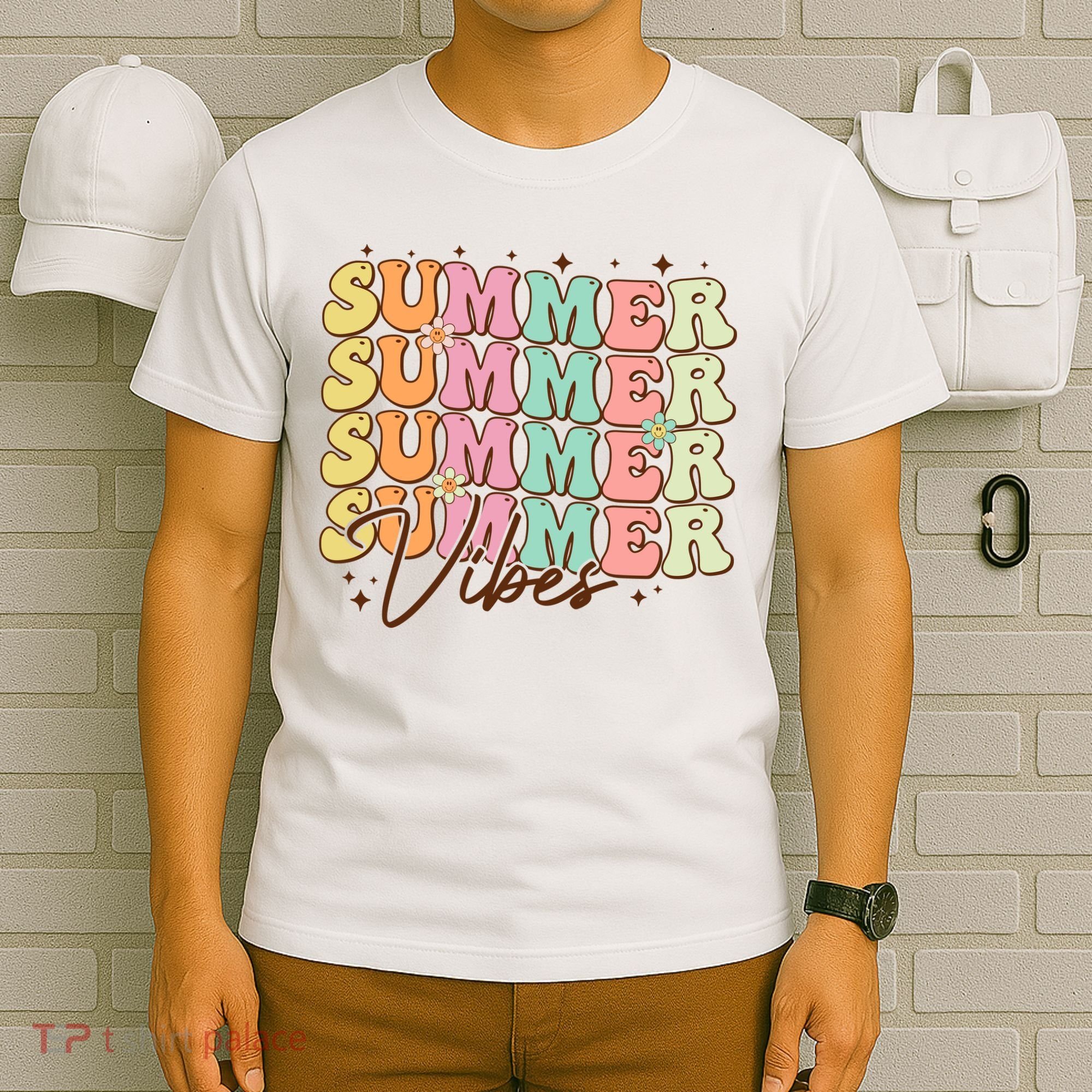 Retro Groovy Summer Vibes For  Summer Vacation T-Shirt