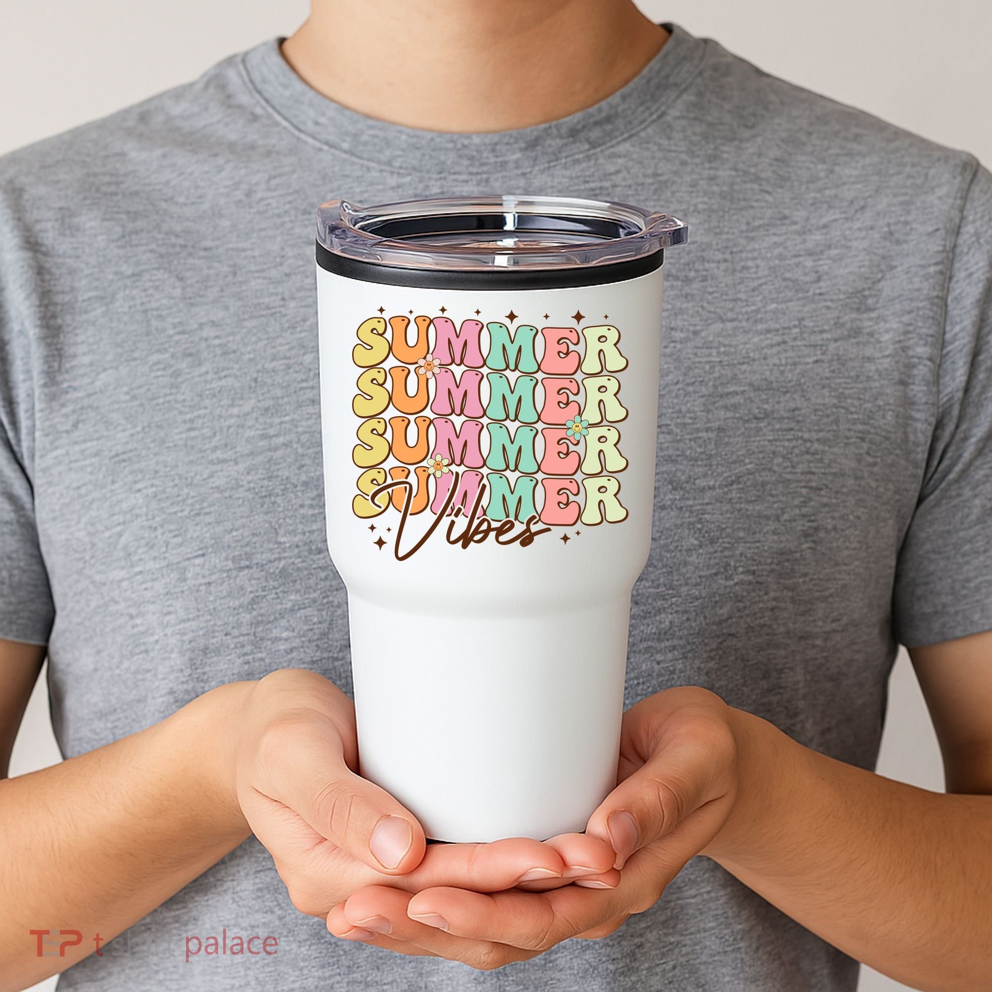 Retro Groovy Summer Vibes For  Summer Vacation Tumbler