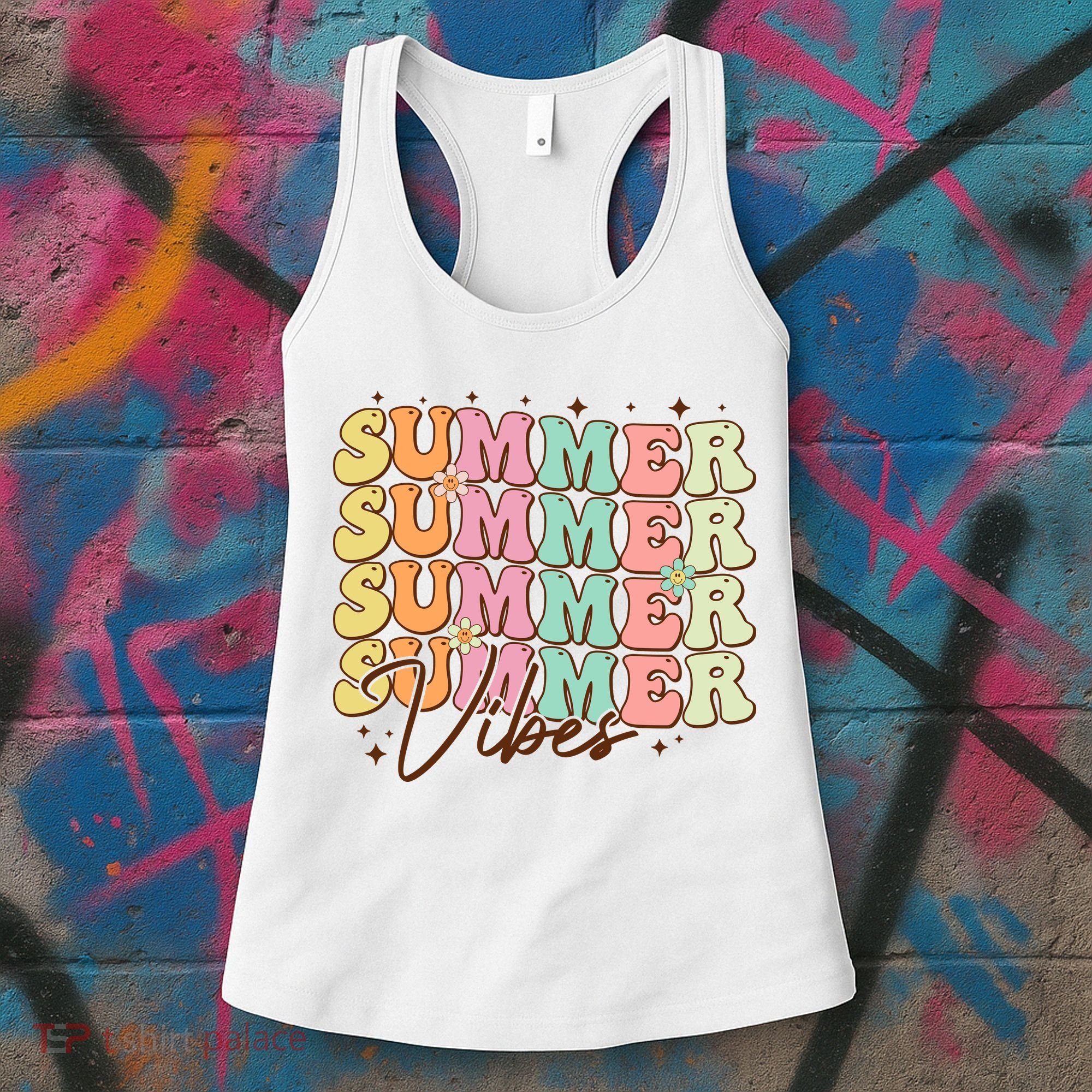 Retro Groovy Summer Vibes For  Summer Vacation Women's Tank Top