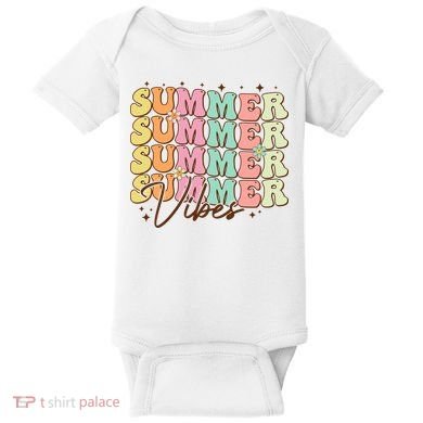 Retro Groovy Summer Vibes For  Summer Vacation Baby Bodysuit