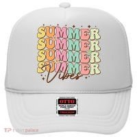 Retro Groovy Summer Vibes For  Summer Vacation Hat thumb 0