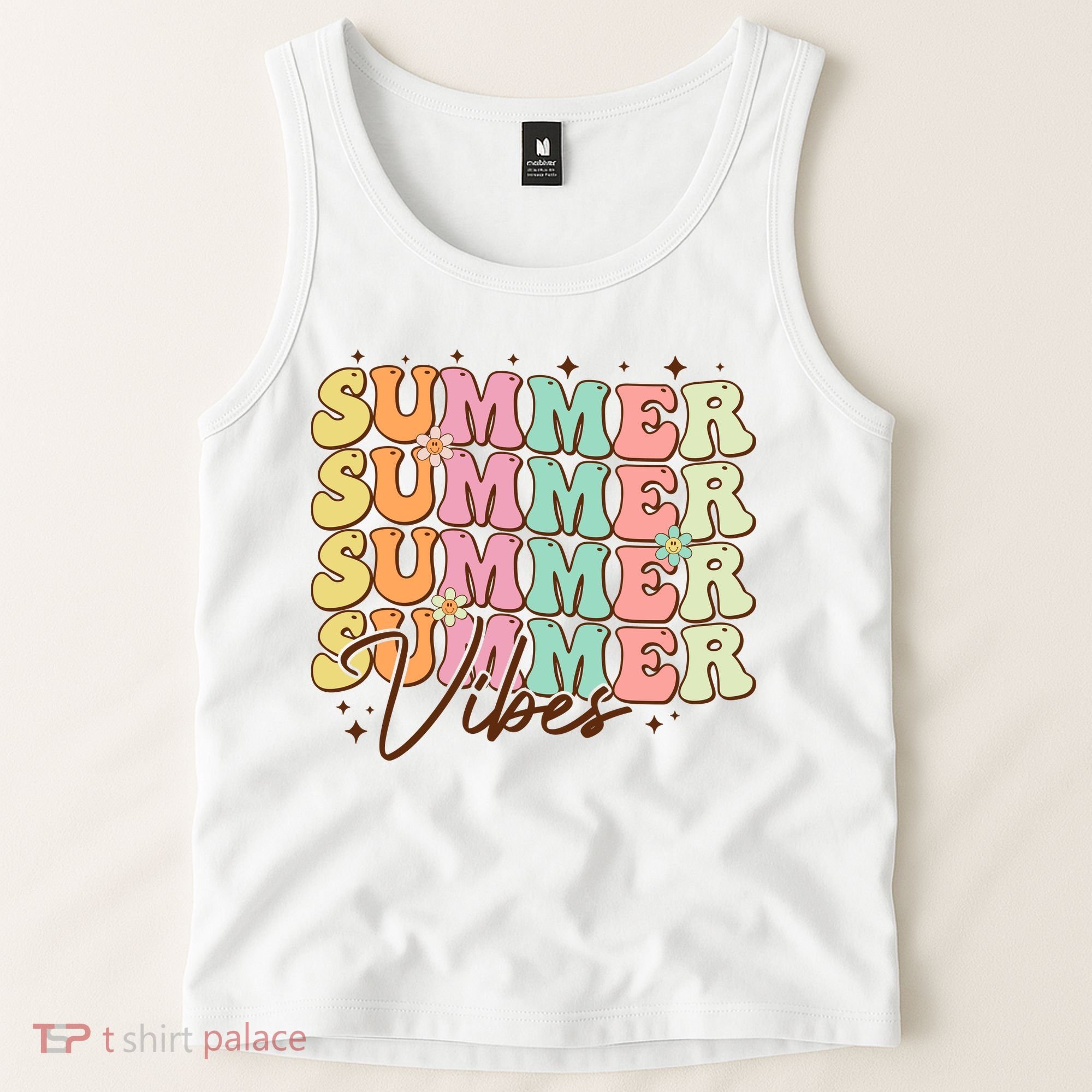 Retro Groovy Summer Vibes For  Summer Vacation Tank Top