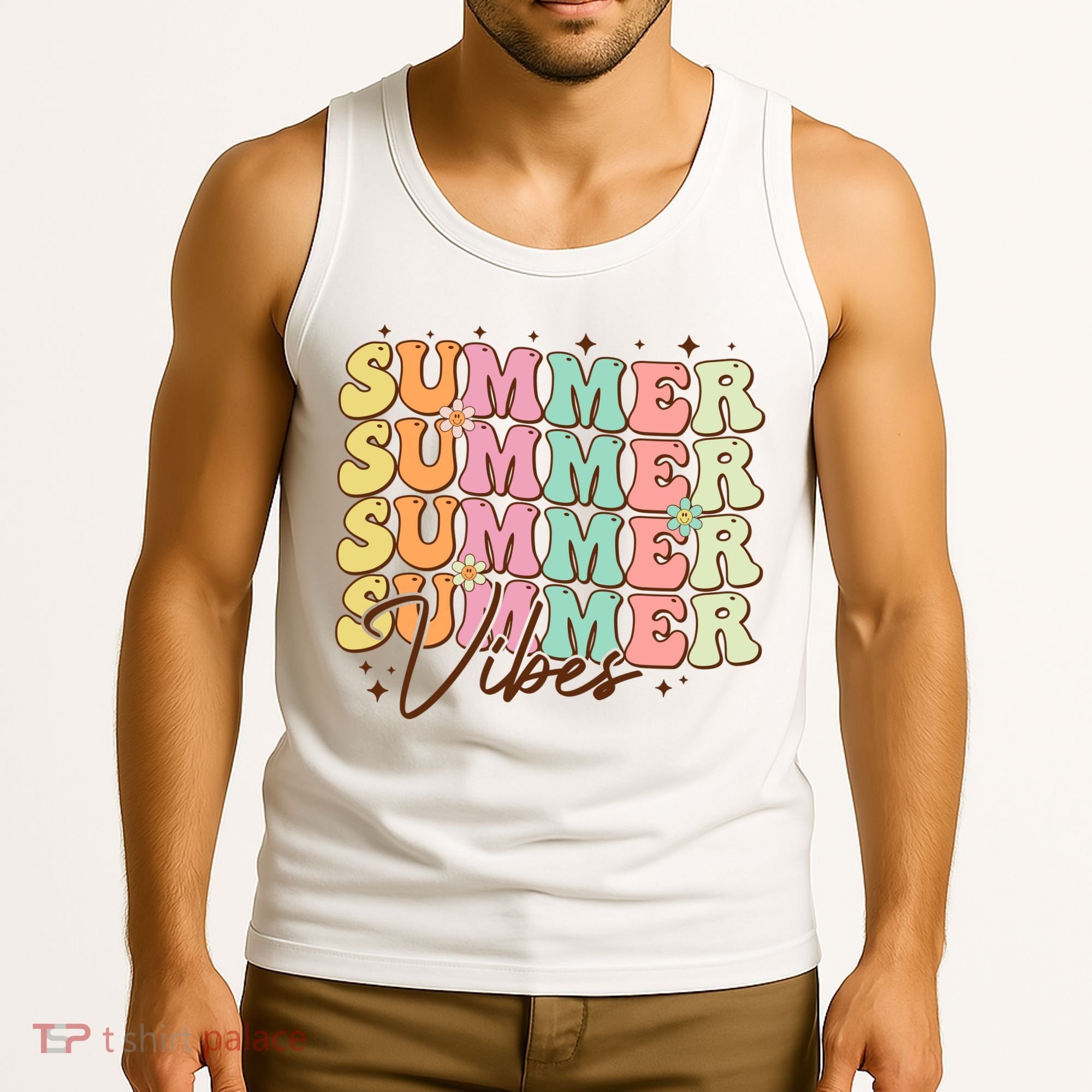 Retro Groovy Summer Vibes For  Summer Vacation Tank Top