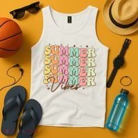 Retro Groovy Summer Vibes For  Summer Vacation Tank Top thumb 4