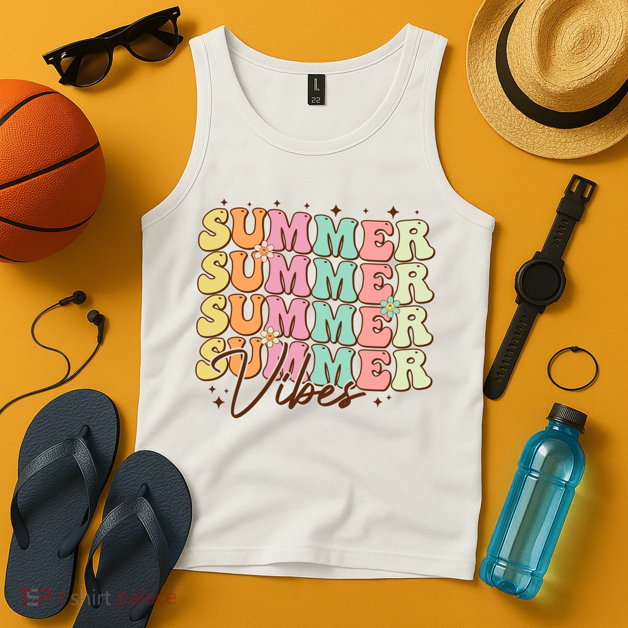 Retro Groovy Summer Vibes For  Summer Vacation Tank Top