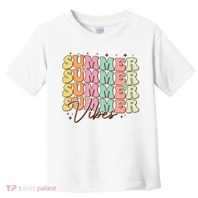 Retro Groovy Summer Vibes For  Summer Vacation Toddler T-Shirt