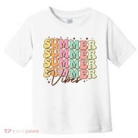 Retro Groovy Summer Vibes For  Summer Vacation Toddler T-Shirt thumb 0