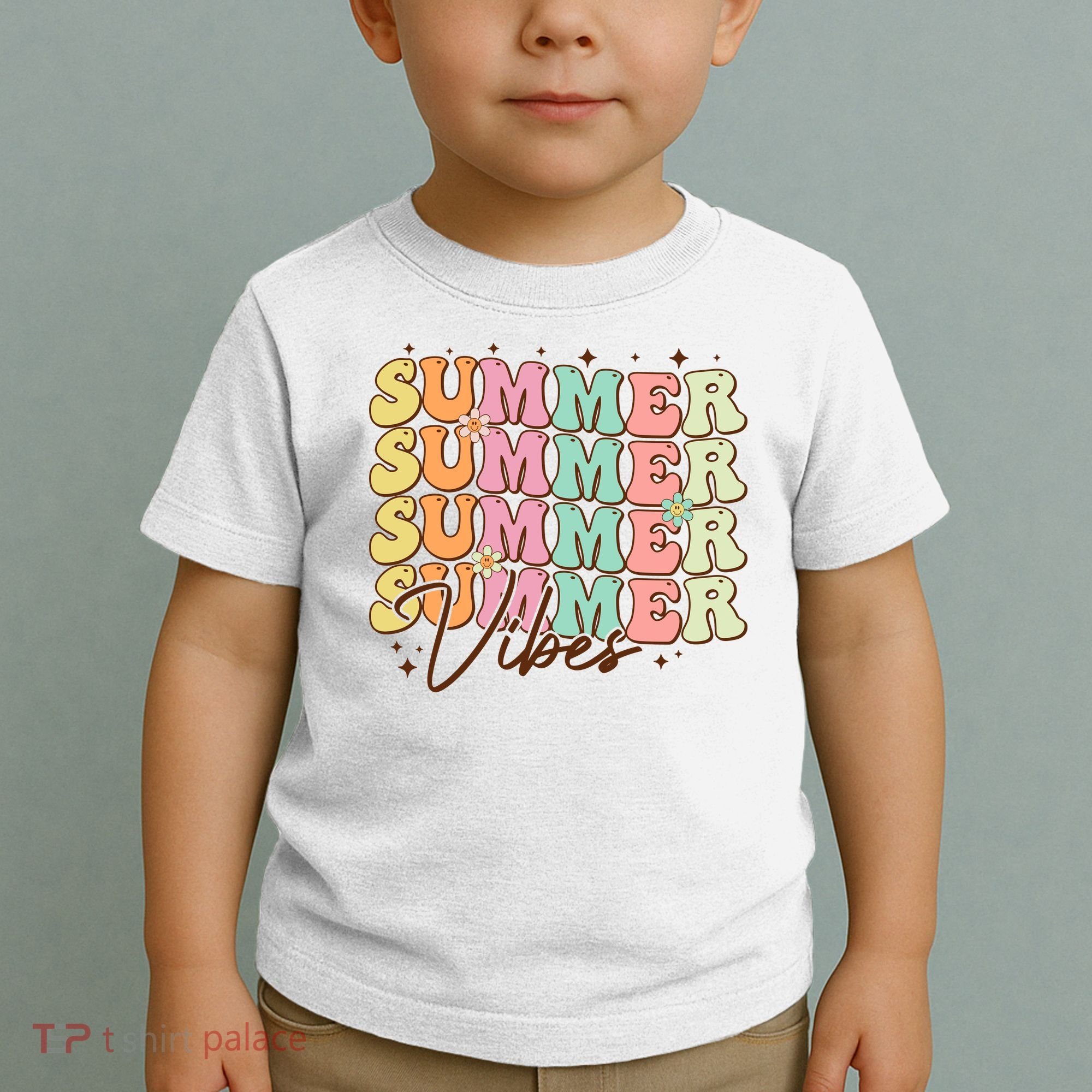 Retro Groovy Summer Vibes For  Summer Vacation Toddler T-Shirt