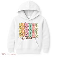 Retro Groovy Summer Vibes For  Summer Vacation Kids Hoodie thumb 0