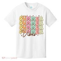 Retro Groovy Summer Vibes For  Summer Vacation Kids T-Shirt thumb 0