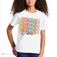 Retro Groovy Summer Vibes For  Summer Vacation Kids T-Shirt thumb 2