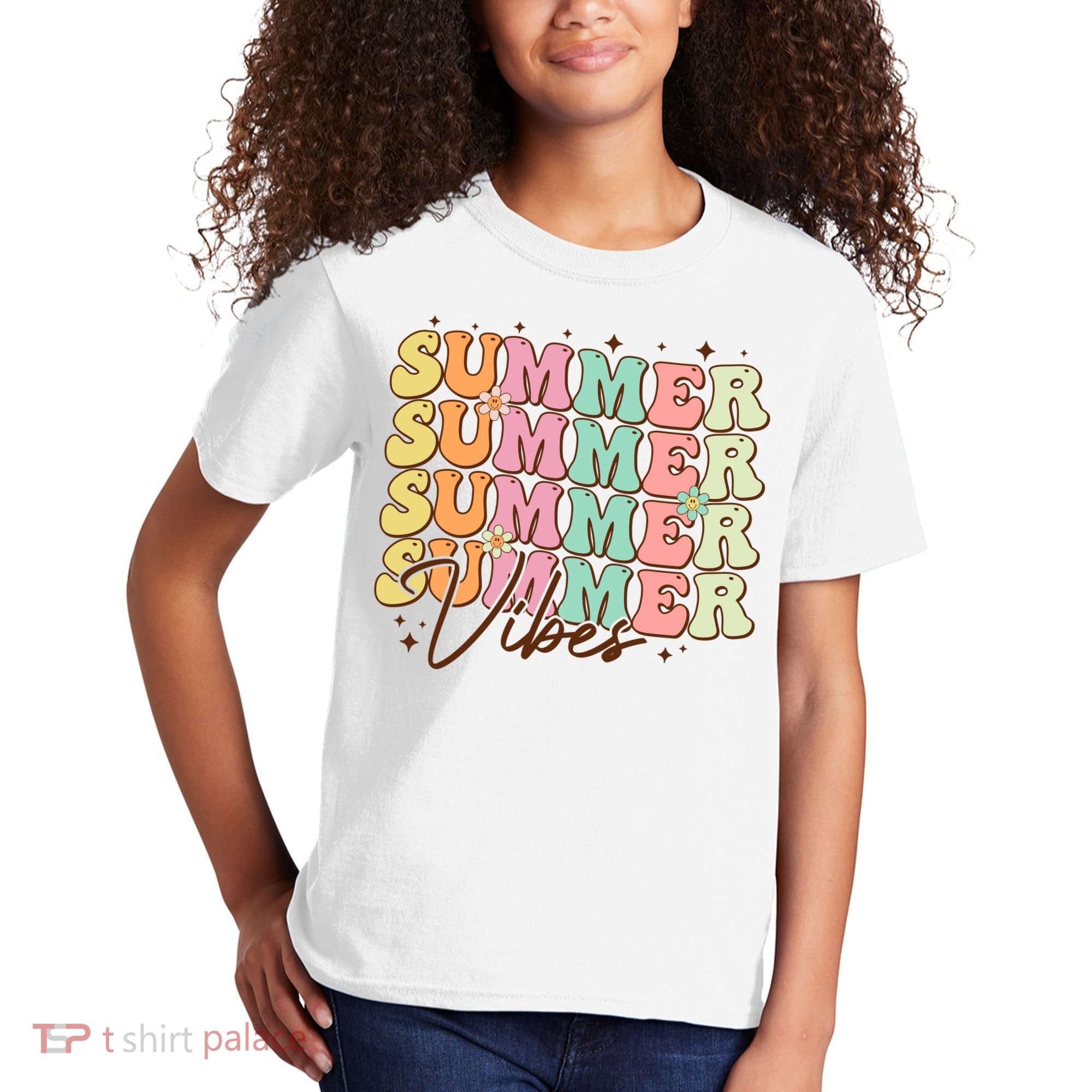Retro Groovy Summer Vibes For  Summer Vacation Kids T-Shirt