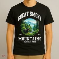 Retro Great Smoky Mountains National Park Women Hiking T-Shirt thumb 3