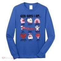 Retro God Says I Am Christian Valentines Day Self Love Gift Long Sleeve Shirt thumb 0