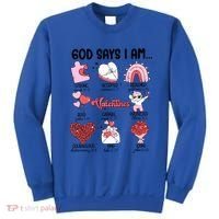 Retro God Says I Am Christian Valentines Day Self Love Gift Sweatshirt thumb 0