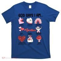 Retro God Says I Am Christian Valentines Day Self Love Gift T-Shirt thumb 0
