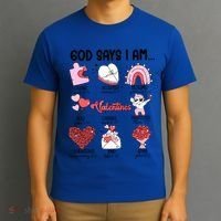Retro God Says I Am Christian Valentines Day Self Love Gift T-Shirt thumb 3