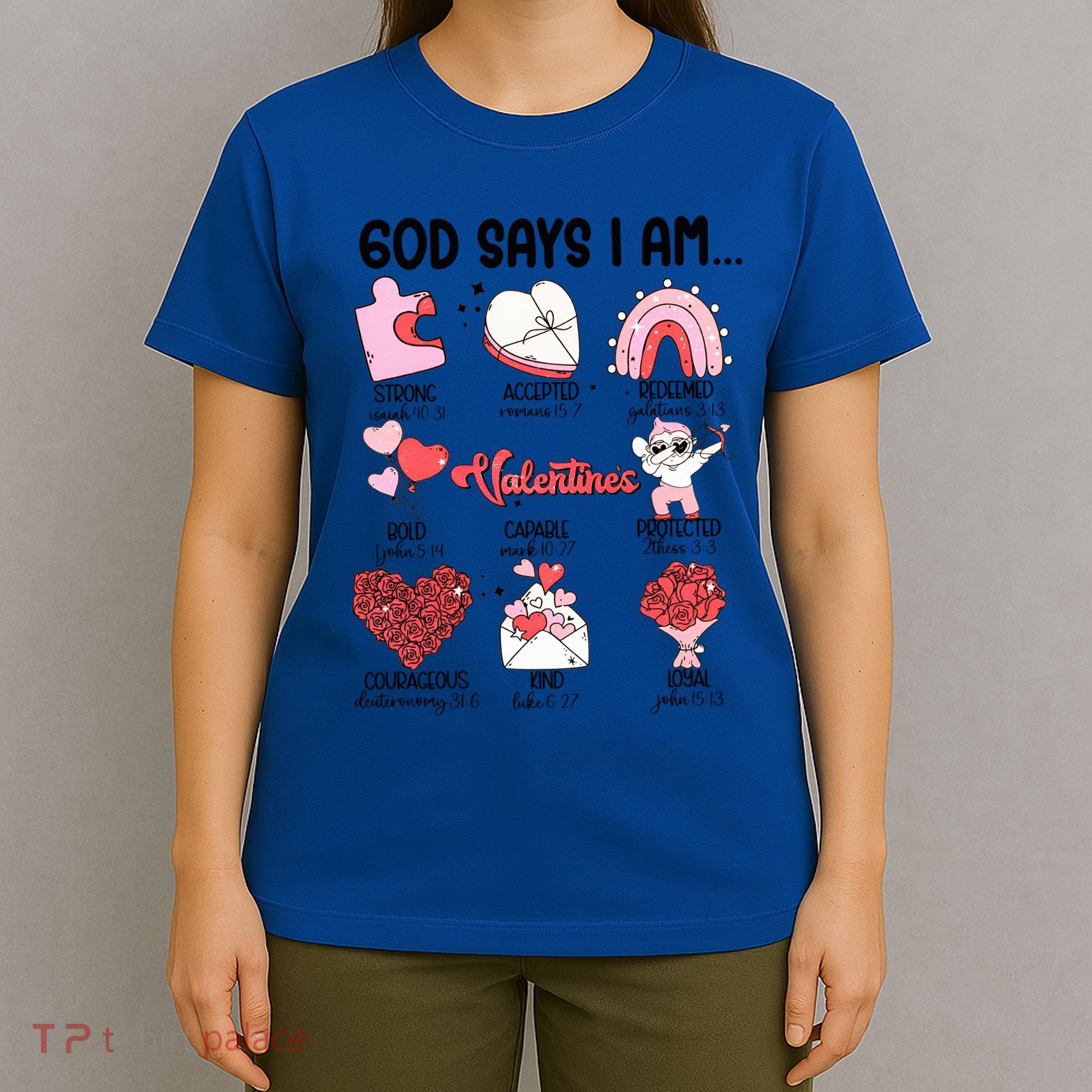 Retro God Says I Am Christian Valentines Day Self Love Gift T-Shirt