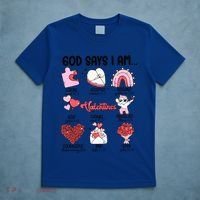 Retro God Says I Am Christian Valentines Day Self Love Gift T-Shirt thumb 5