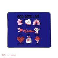 Retro God Says I Am Christian Valentines Day Self Love Gift Mousepad thumb 0