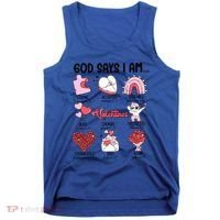 Retro God Says I Am Christian Valentines Day Self Love Gift Tank Top thumb 0