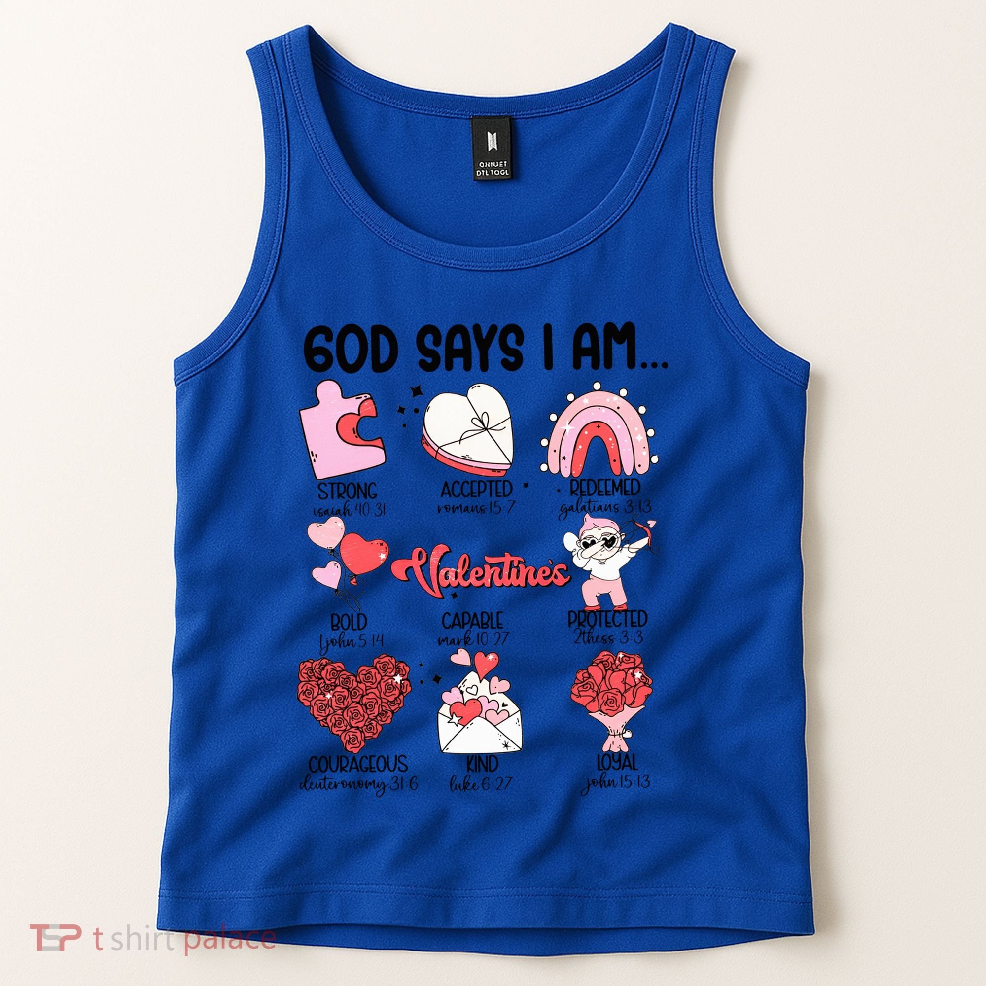 Retro God Says I Am Christian Valentines Day Self Love Gift Tank Top