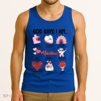 Retro God Says I Am Christian Valentines Day Self Love Gift Tank Top thumb 3