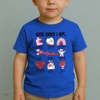 Retro God Says I Am Christian Valentines Day Self Love Gift Toddler T-Shirt thumb 2