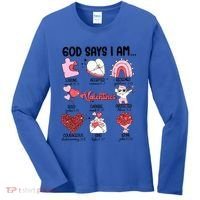 Retro God Says I Am Christian Valentines Day Self Love Gift Women's Long Sleeve Shirt thumb 0