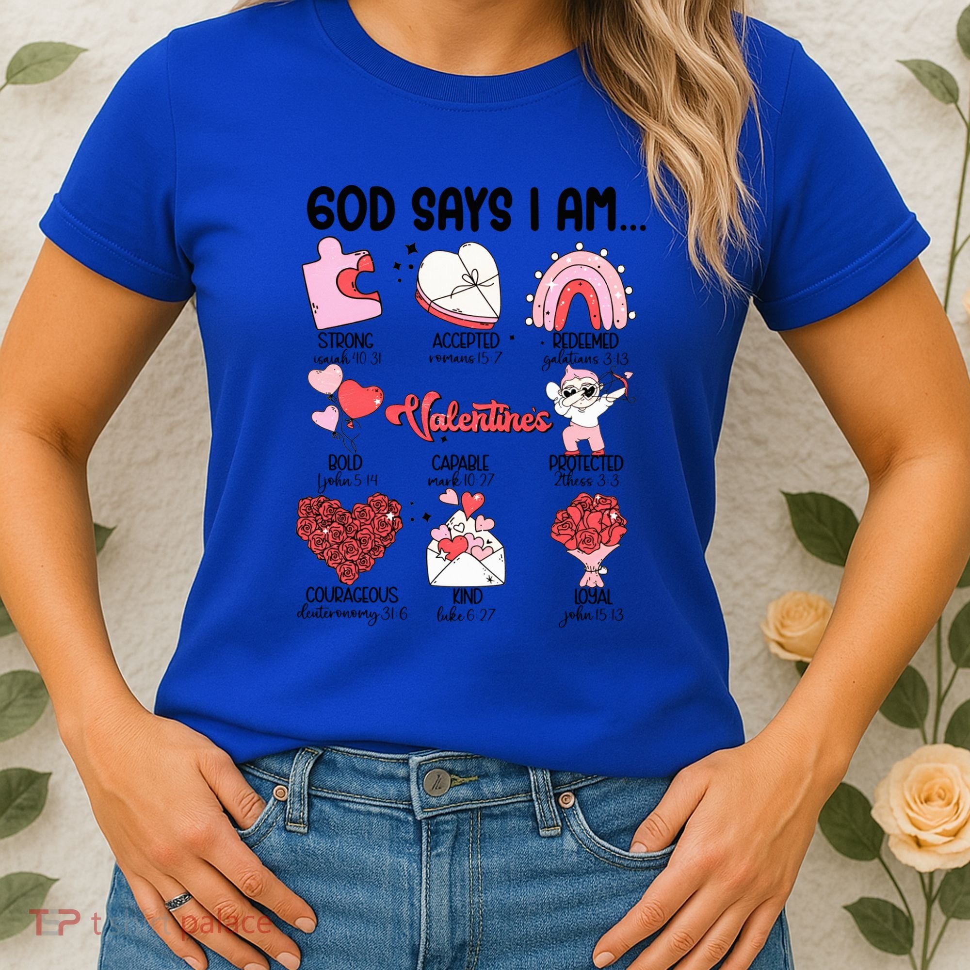 Retro God Says I Am Christian Valentines Day Self Love Gift Women's T-Shirt
