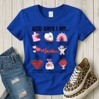 Retro God Says I Am Christian Valentines Day Self Love Gift Women's T-Shirt thumb 3