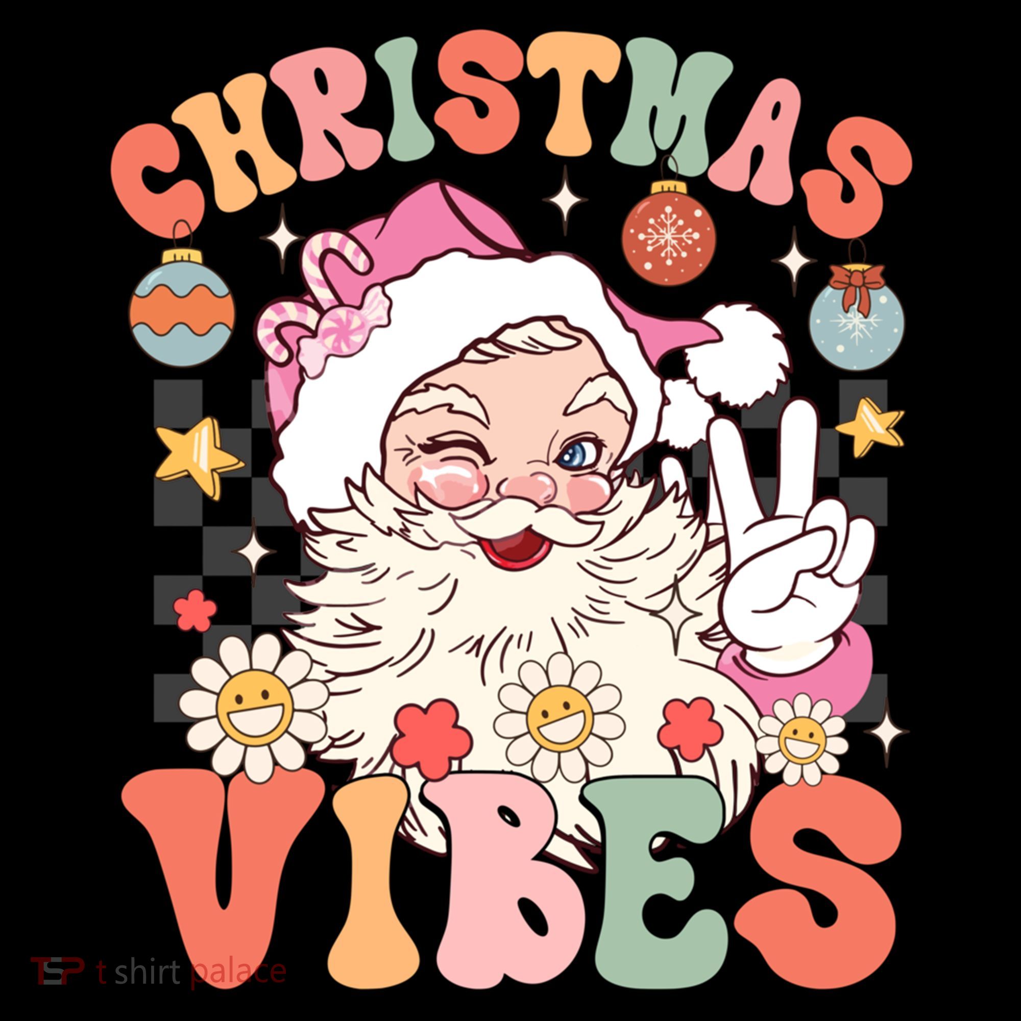 Retro Groovy Santa Claus Christmas Vibes Gift Coffee Mug