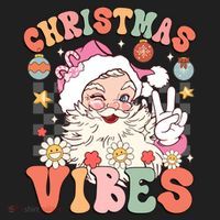 Retro Groovy Santa Claus Christmas Vibes Gift Beanie thumb 2