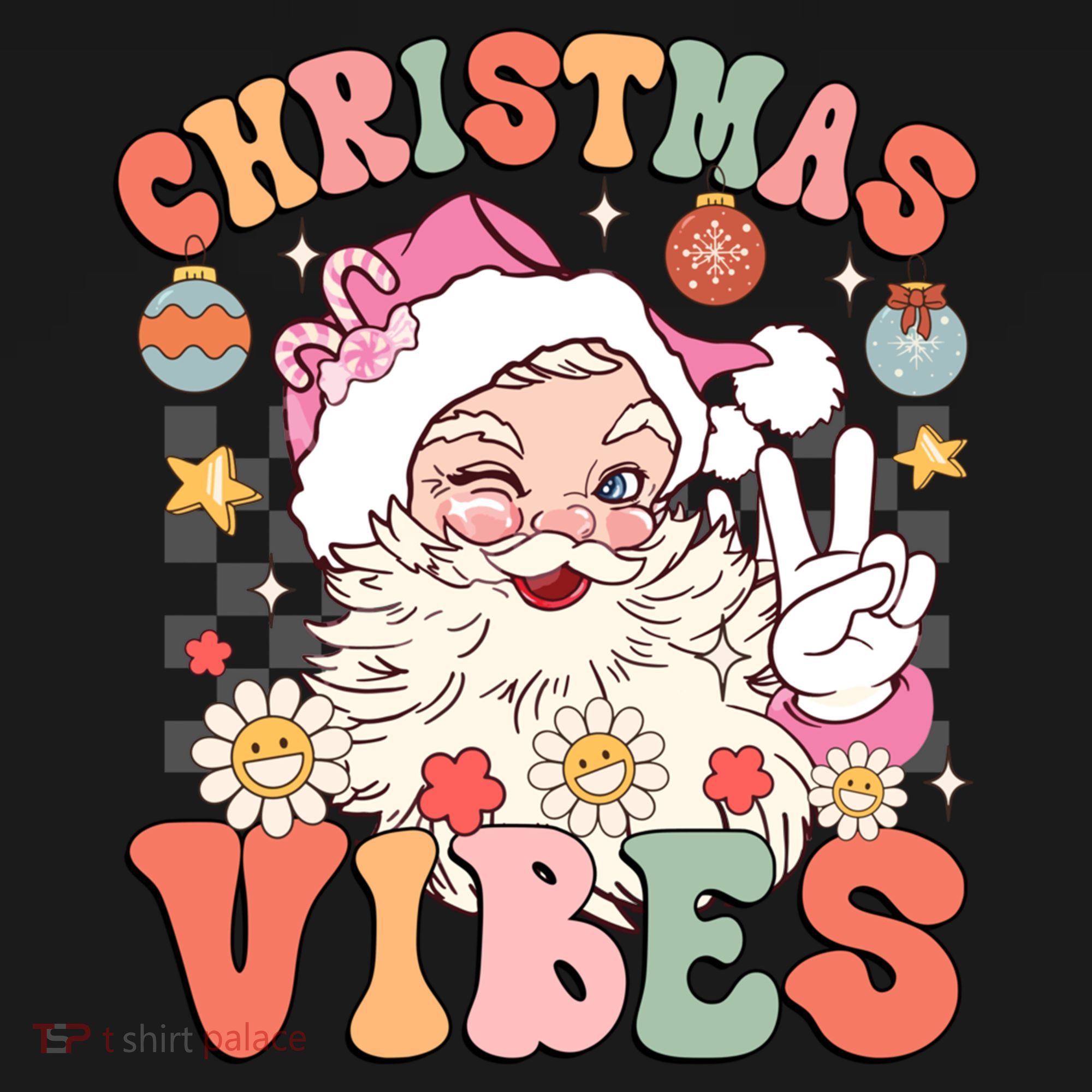Retro Groovy Santa Claus Christmas Vibes Gift Women's Hoodie