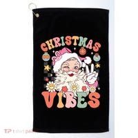 Retro Groovy Santa Claus Christmas Vibes Gift Golf Towel thumb 0